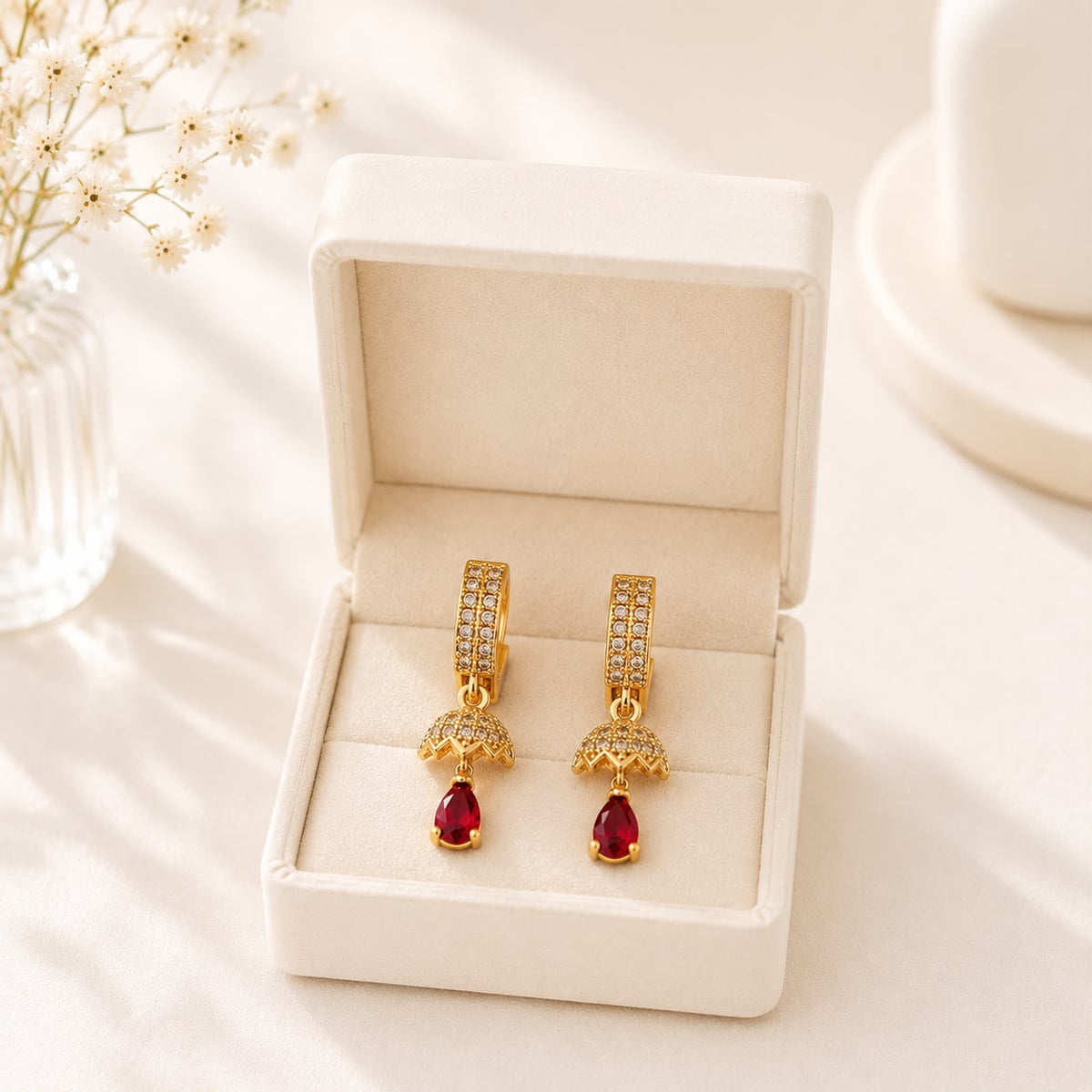 Zircon Hoop Bali-222(Maroon)