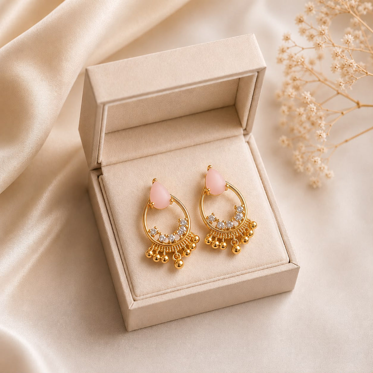 Zircon Earring-220 (Pink)