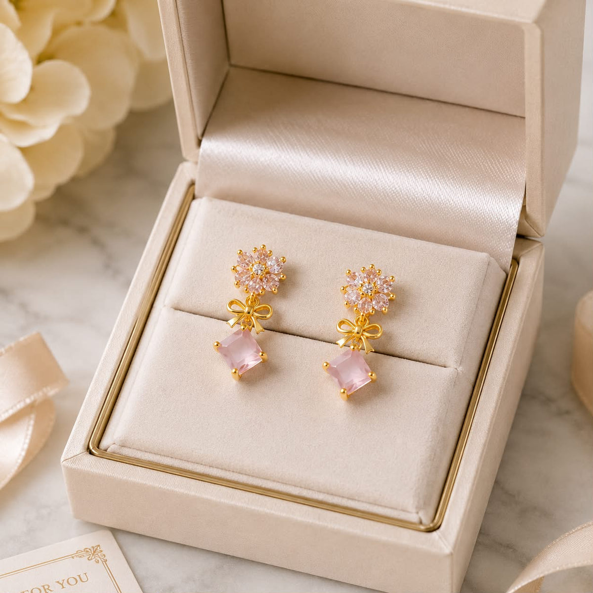 Zircon Earring-221 (Light Pink)