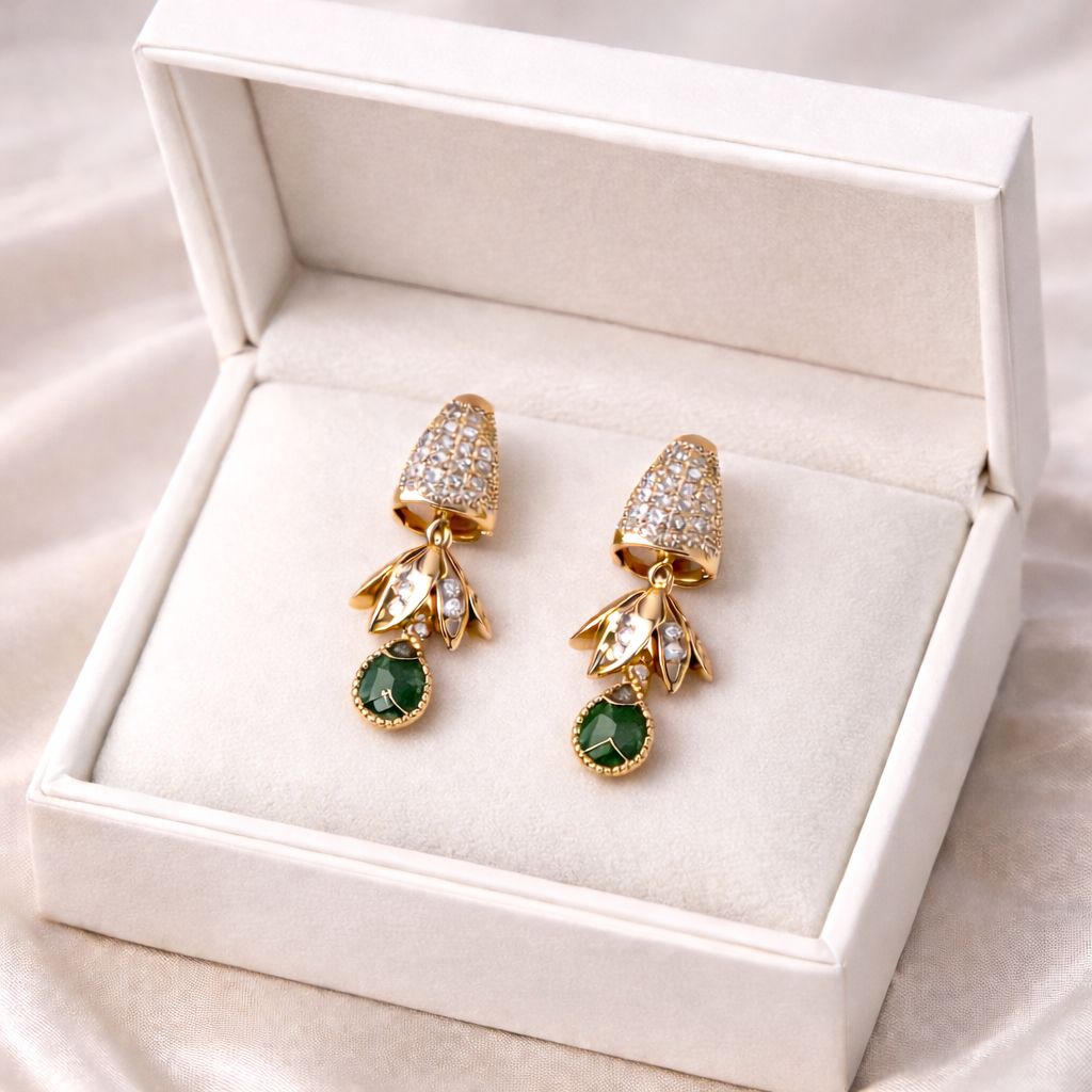 Zircon Earring-137 (Green)