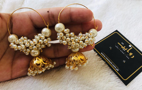 Pearl Bali Jhumka - Rawayat Jewelry