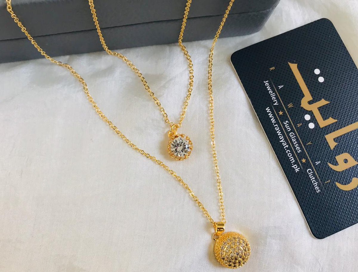 Zircon Round Pendant - Rawayat Jewelry
