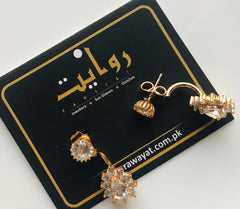 Double Zircon Earring - Rawayat Jewelry