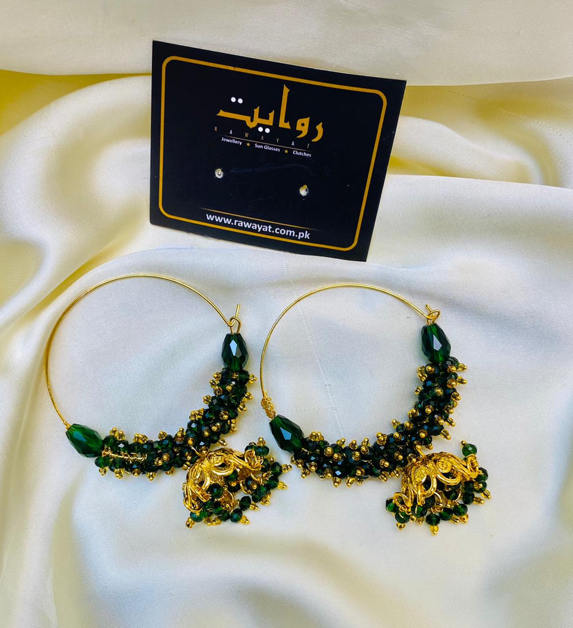 Gajra Jhumka-14 (Green)