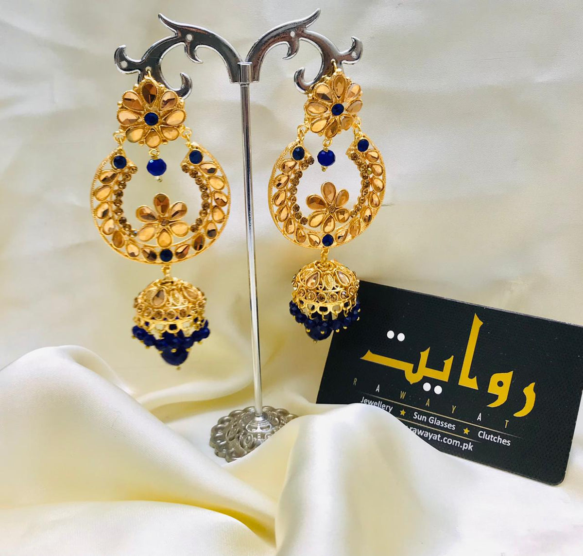 Kundan Earring-03 (Blue)