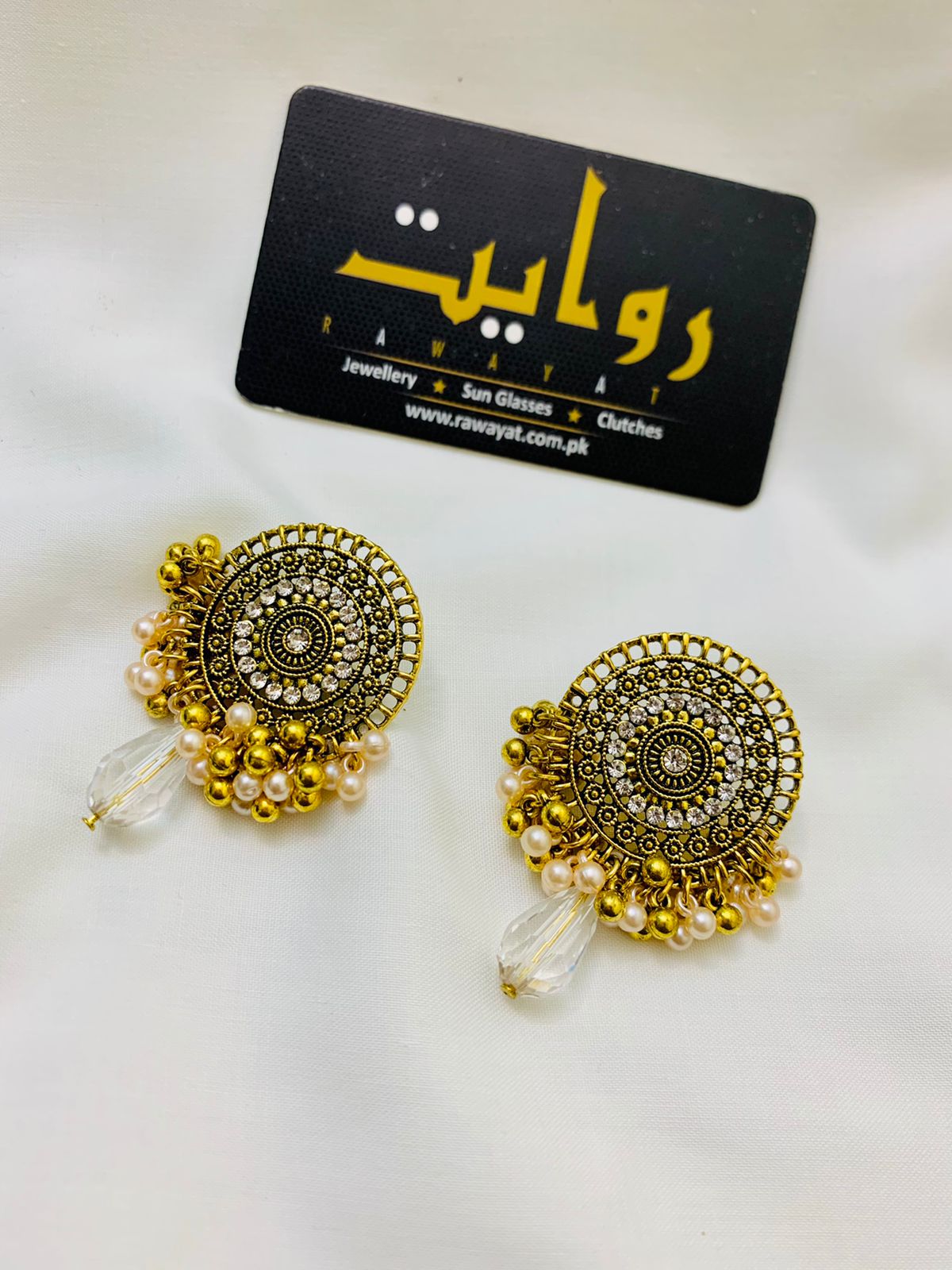 Oxidized Earring-11 (White)