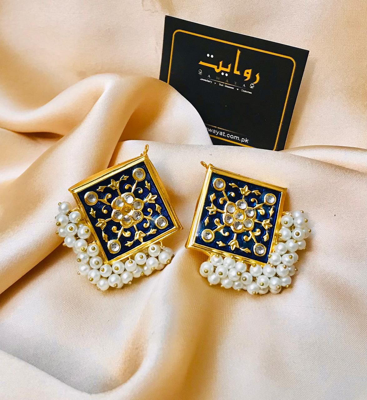 Meena Gajra Studs-21 (Blue)