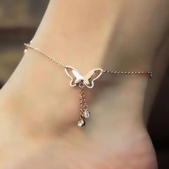 Butterfly Anklet-02 (Rosegold)