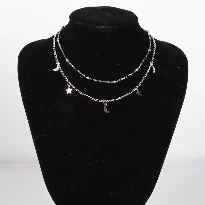 Moon and Star Chain (Silver)