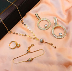 Zircon Ball Necklace-10 (Golden)