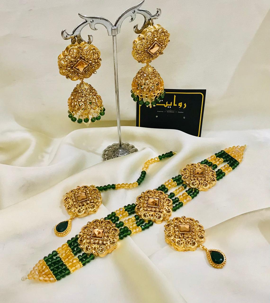 Fancy Choker Set-69 (Green)