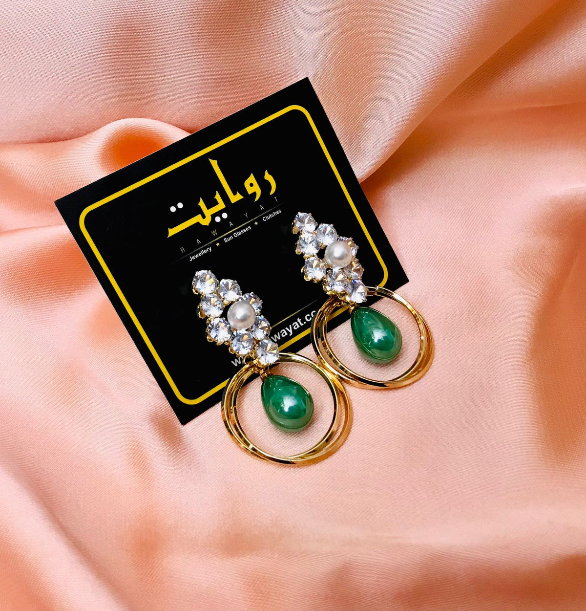Zircon Earring-39 (Green)