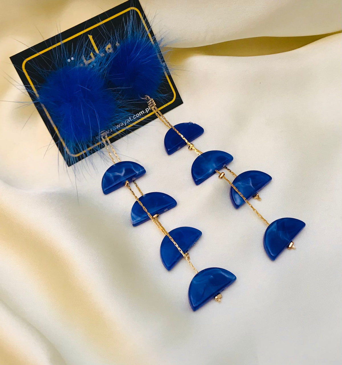Poom Poom Earring-01 (Blue)