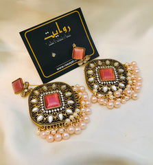 Oxidized Earring-21 (Pink)