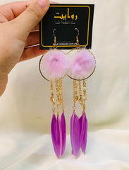 Feather Earring (Plum)