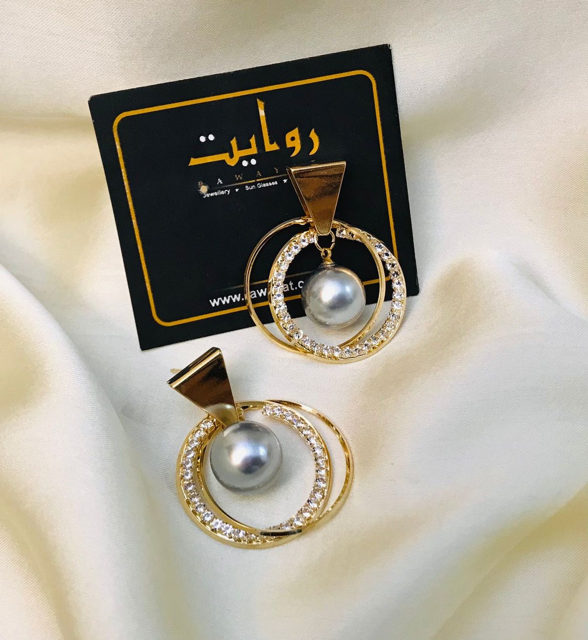 Zircon Earring-21 (Gold/silver)