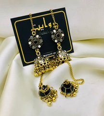 Double Sahara Jhumky-01 (Black/White)