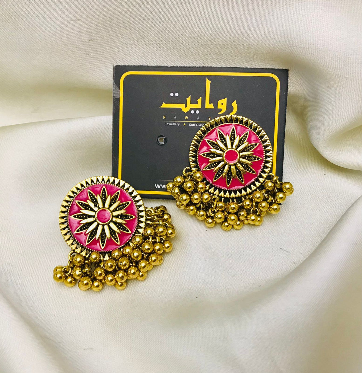 Oxidized Studs-13 (Golden/Pink)