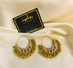 Oxidized Earring-35 Golden (Peach)