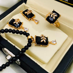 Zircon Mala Set (Black)